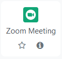 Ausschnitt der Aktivitätsauswahl mit angezeigtem Icon 'Zoom Meeting'.