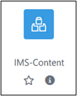  Ansicht des Buttons "IMS-Content" im Fenster "Aktivität oder Material anlegen".
