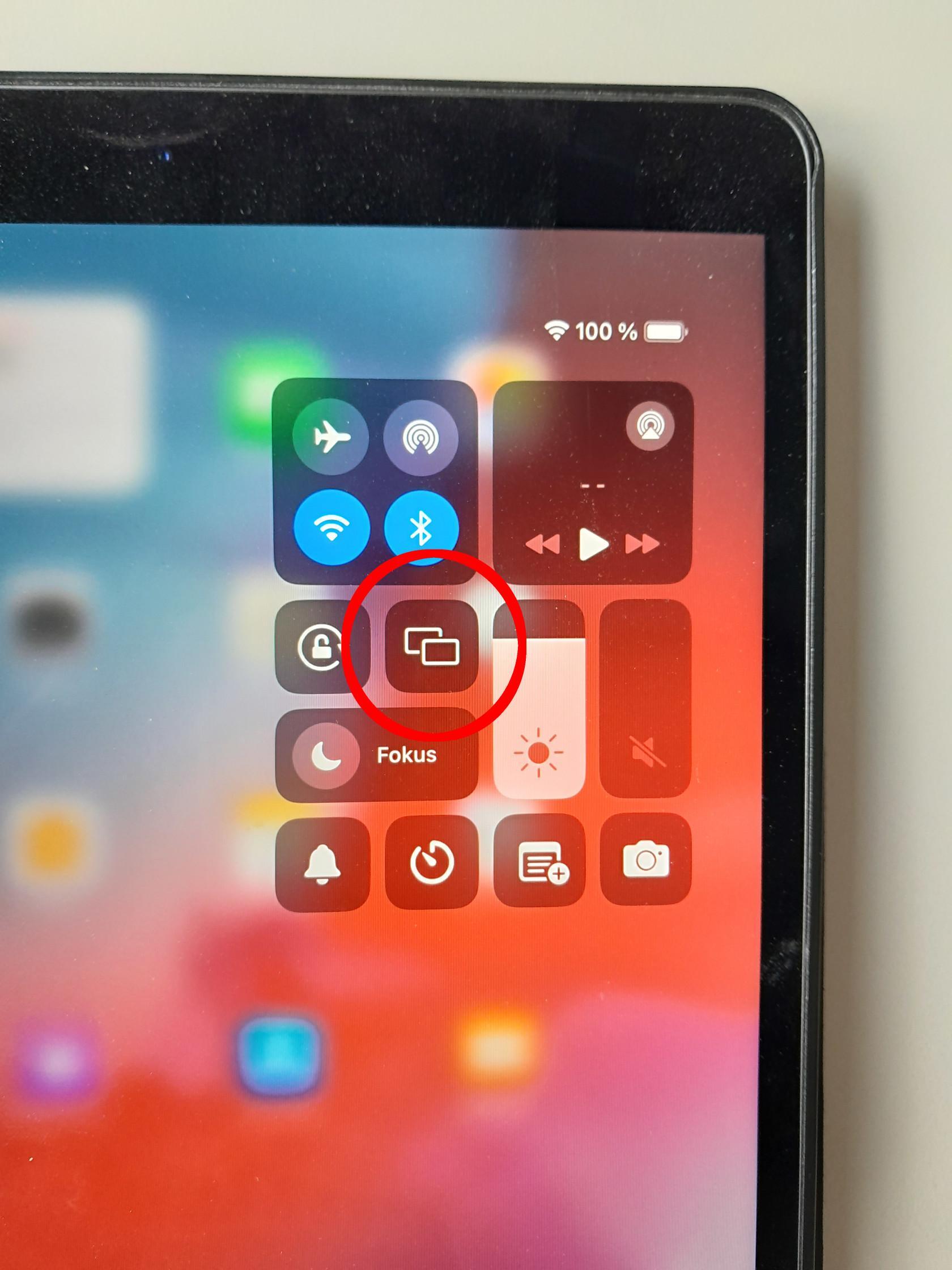 Funktion Bildschirm erweitern auf Apple-Gerät