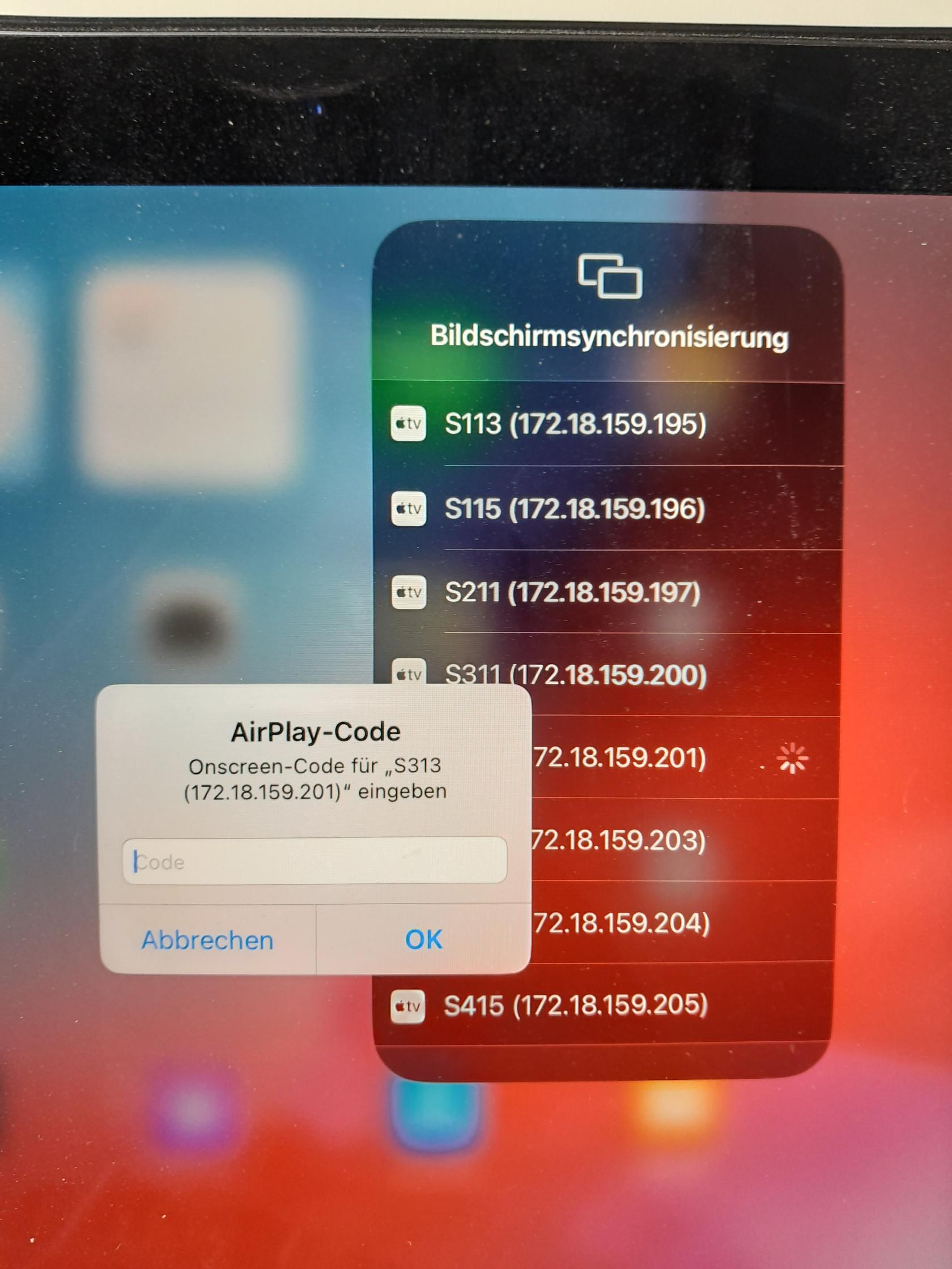 Eingabe Code auf Apple-Gerät
