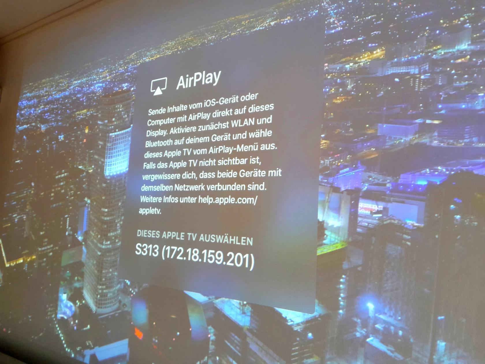 Airplay Startbildschirm