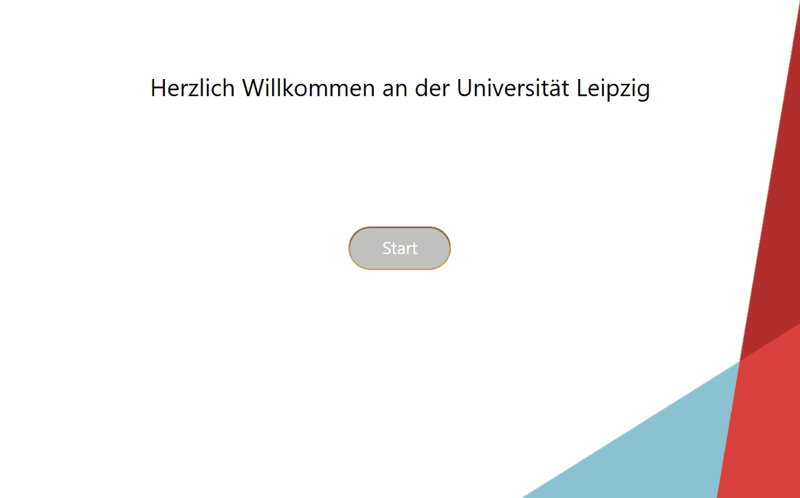 Startseite der Mediensteuerung mit Schaltfläche "Start"