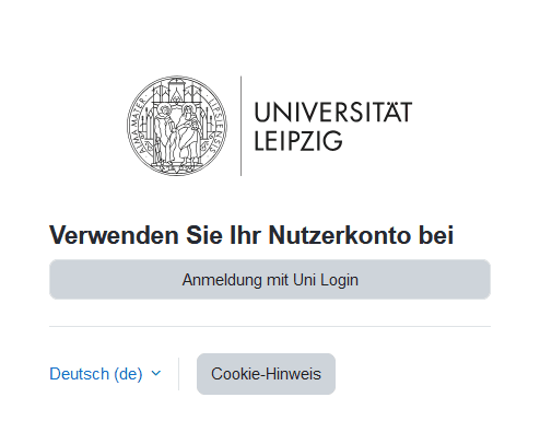 Sceenshot der Seite "Login" des Prüfungsmoodle mit dem Button "Anmelden mit Uni Login".