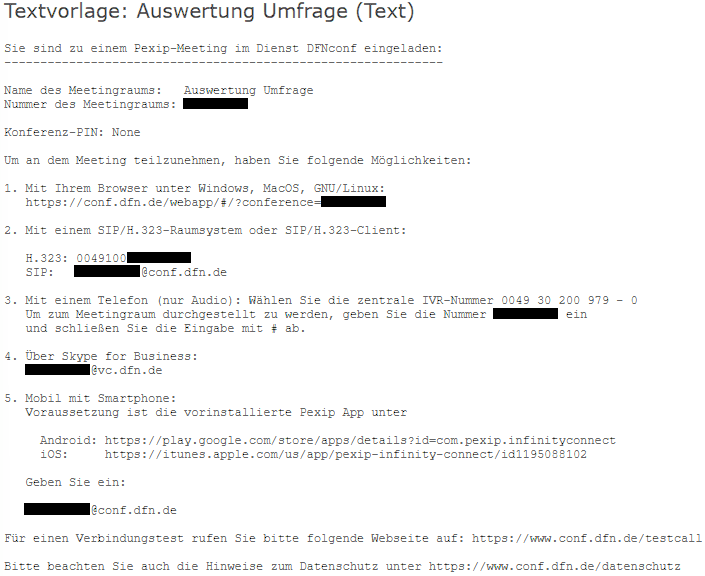 Einladungstext als Text