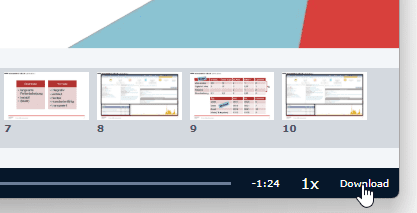 Wiedergabefenster mit einer Schaltfläche "Download" rechts unten in der Ecke