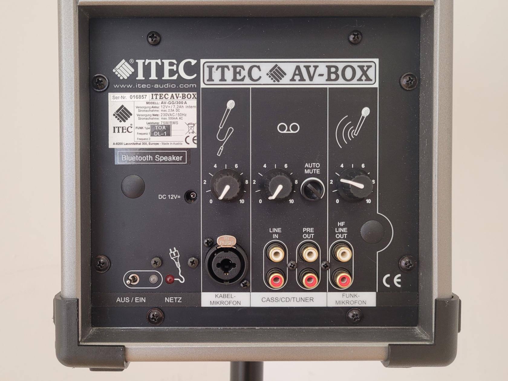 Rückseite ITEC AV-BOX mit allen Anschlussmöglichkeiten
