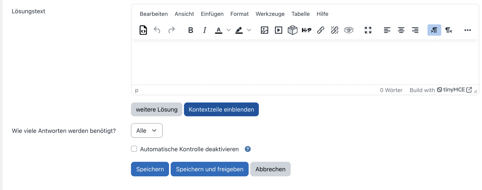 Bildschirmfoto des Lösungstextes.